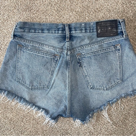 Levi’s Made & Crafted Denim Cheeky High Shorts 30 Button Fly Embroidered - Picture 6 of 10